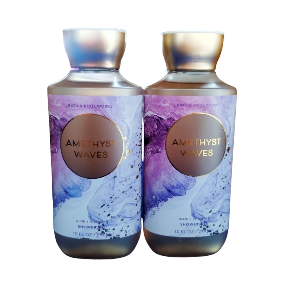 Super RARE Bath & Body Works Discontinued‎ AMETHYST WAVES Body Wash Bundle Of 2
